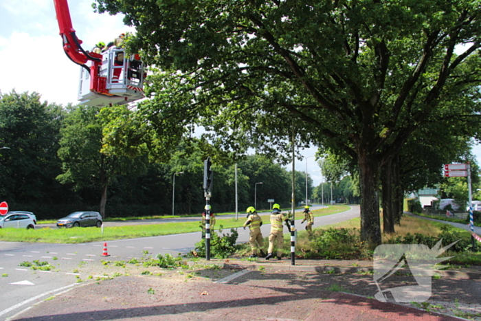 Provinciale weg deels afgesloten door stormschade