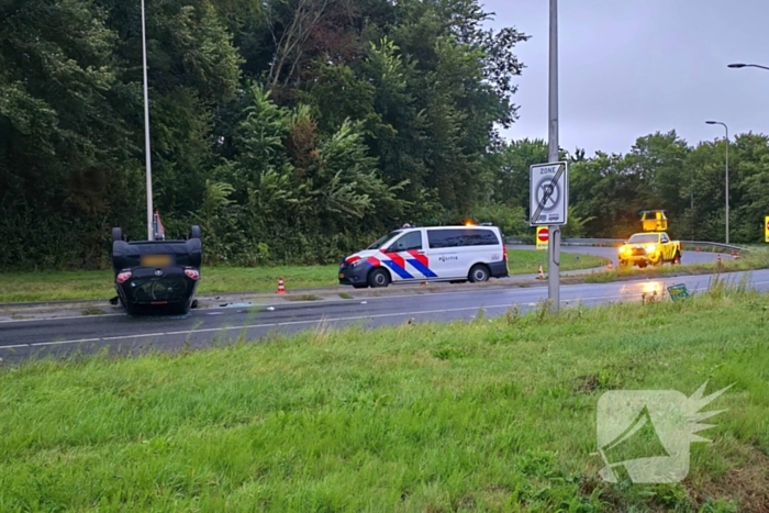 Auto uit de bocht bij ongeval