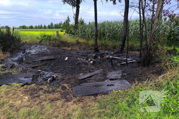 Vuur in berm snel onder controle