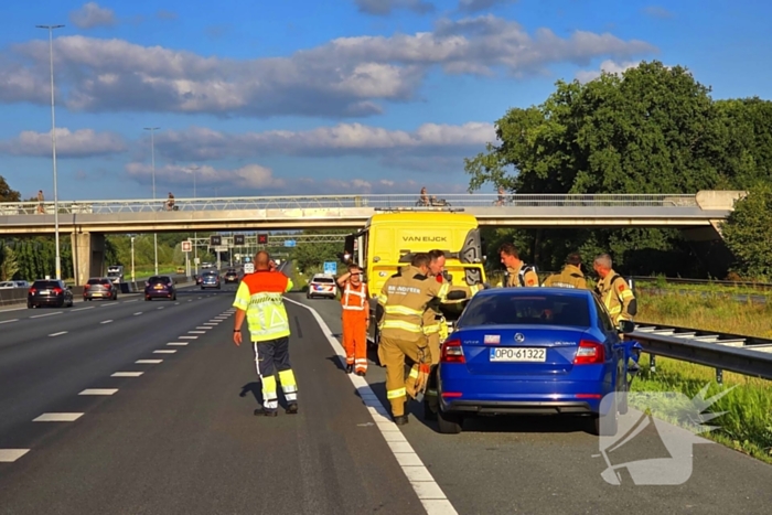 Gevluchte bestuurder na botsing op snelweg door politiehelikopter gevonden