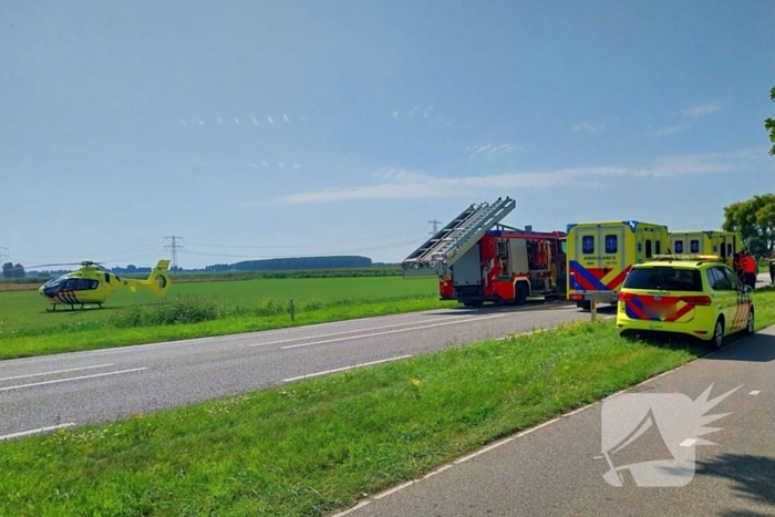 Traumahelikopter ingezet bij verkeersongeval
