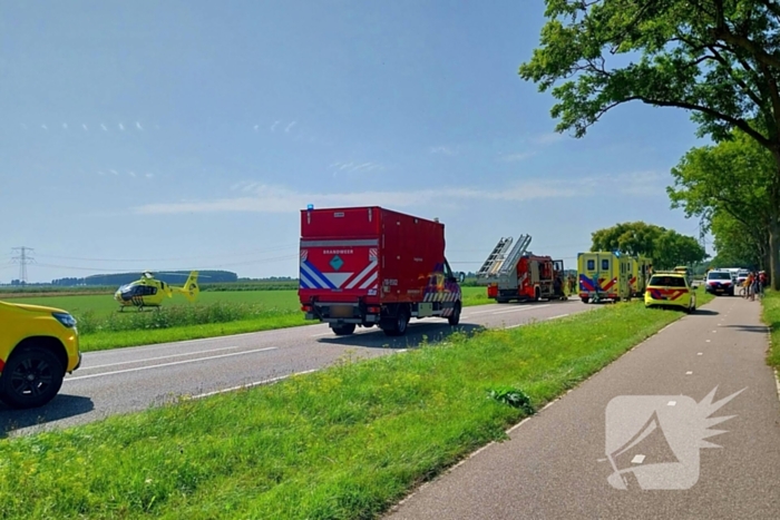 Traumahelikopter ingezet bij verkeersongeval