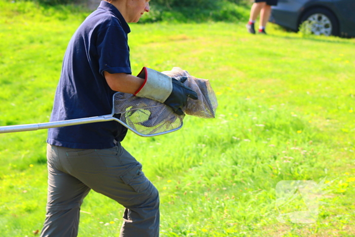 Reiger bevrijdt uit visdraad