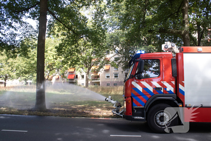 Grasmaaier veroorzaakt brand tijdens werkzaamheden