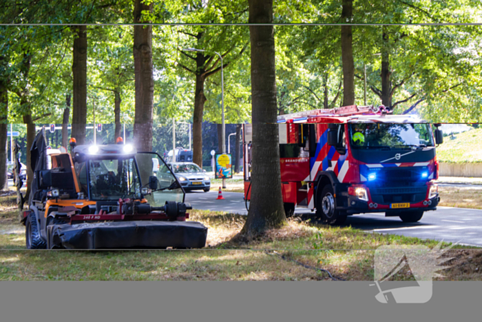 Grasmaaier veroorzaakt brand tijdens werkzaamheden