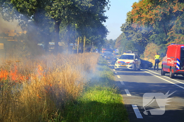 Paarden in veiligheid na bermbrand