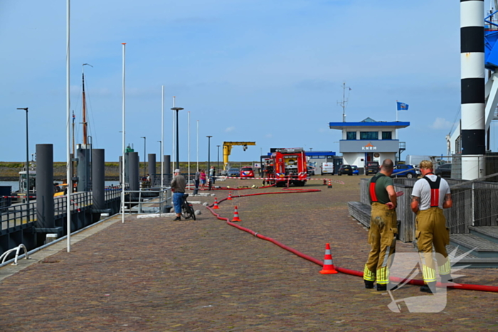 Machinekamer in brand, snelle actie