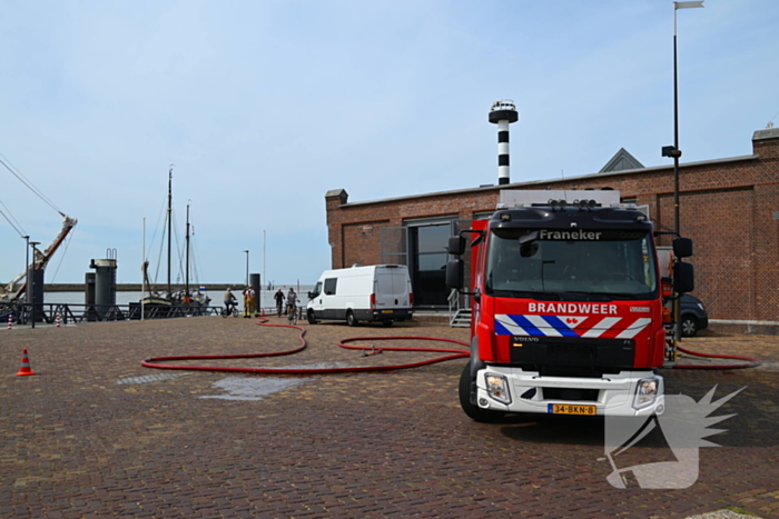 Machinekamer in brand, snelle actie