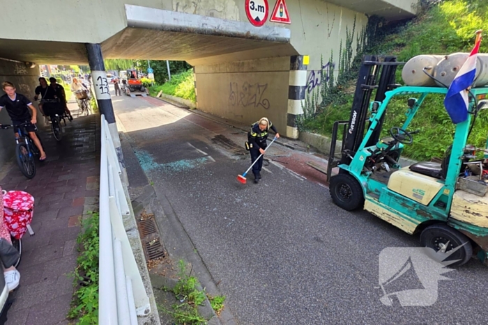 Viaductschade door graafmachine