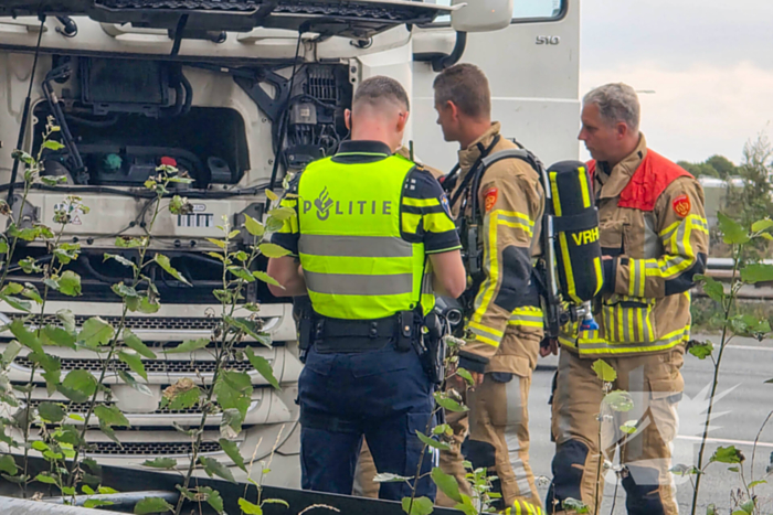 Vrachtwagenbrand gecontroleerd na melding
