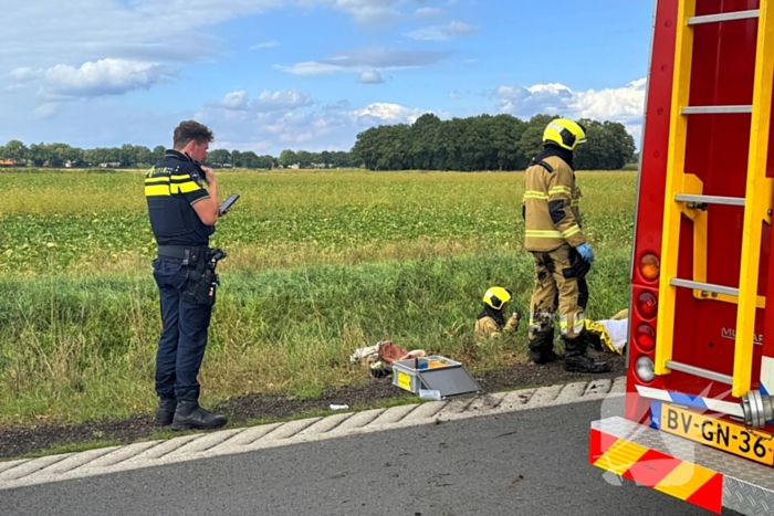 Scootmobiel belandt in sloot, man naar ziekenhuis