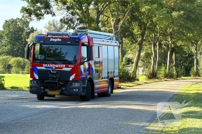 Brandweeractie na ongeval met gaslekkage