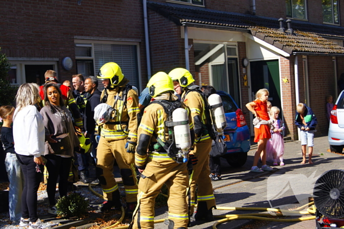 Pannetje vat vlam in keuken