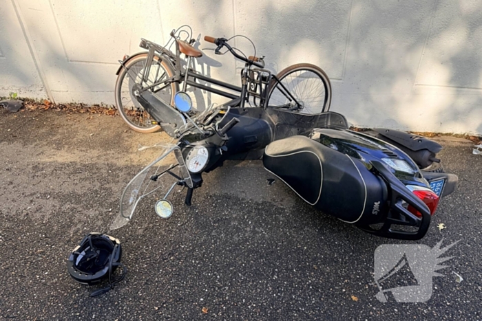 Scooter en fietser botsen in ongeval