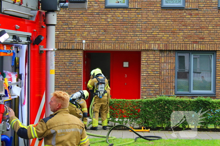 Rookontwikkeling door pan op het vuur