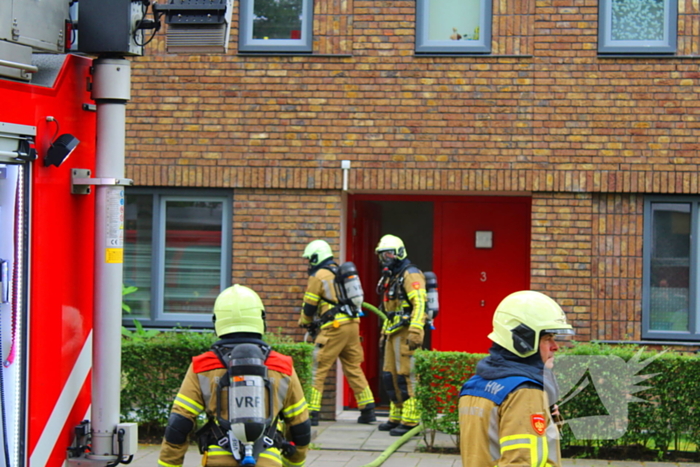 Rookontwikkeling door pan op het vuur
