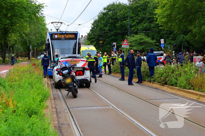 Fietser gewond na aanrijding met tram
