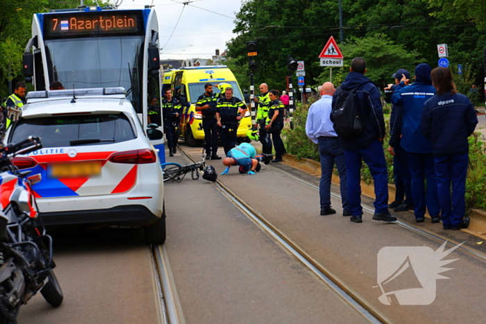 Fietser gewond na aanrijding met tram