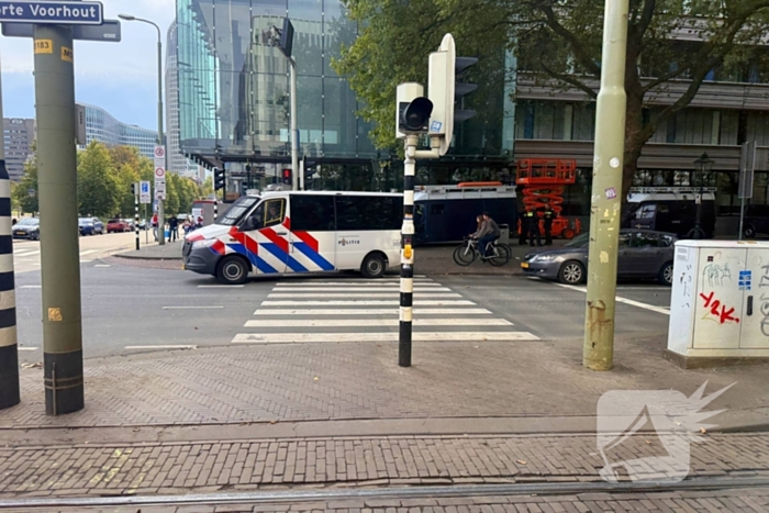 Politie en ME aanwezig bij demonstratie