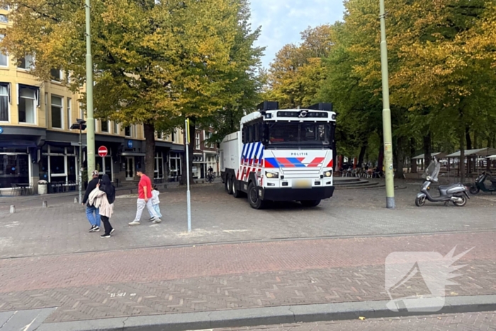 Politie en ME aanwezig bij demonstratie
