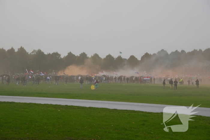 Politie en ME aanwezig bij demonstratie