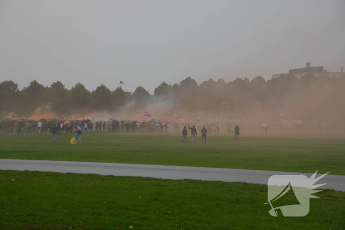 Politie en ME aanwezig bij demonstratie