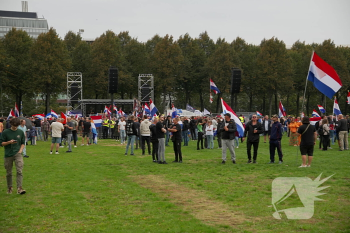 Politie en ME aanwezig bij demonstratie