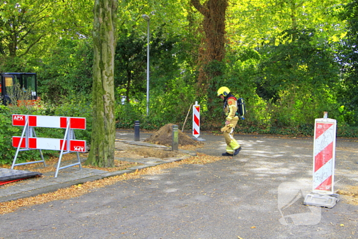 Grote gasuitstroom bij graafwerkzaamheden