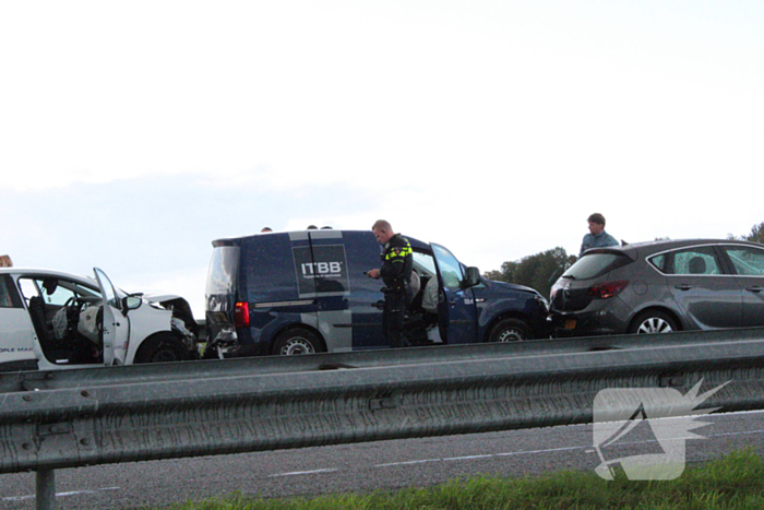 File na botsing met meerdere auto's