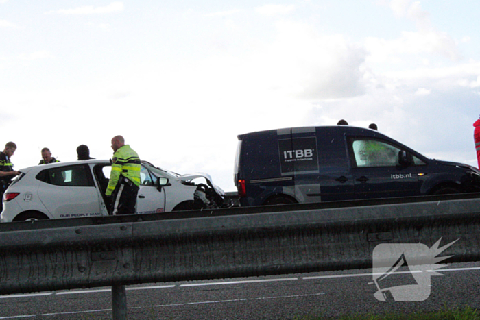 File na botsing met meerdere auto's