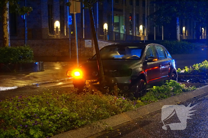 Auto botst tegen boom