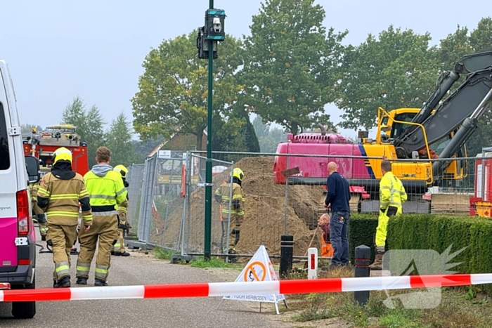 Gaslek ontdekt tijdens graafwerkzaamheden