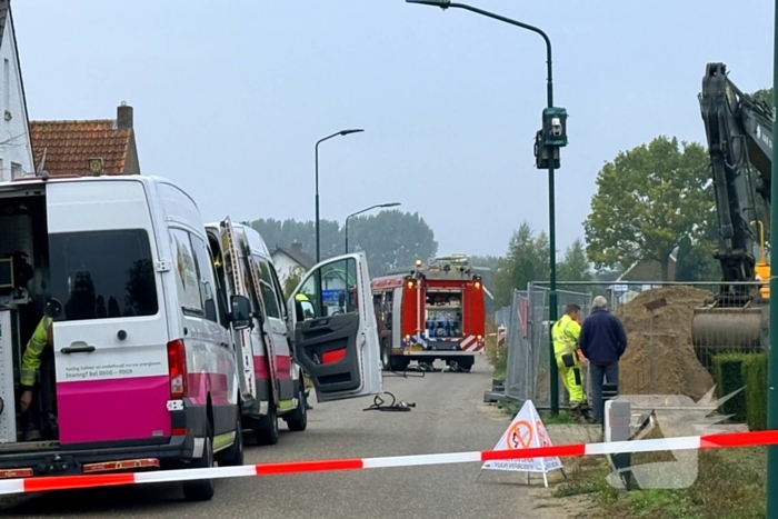 Gaslek ontdekt tijdens graafwerkzaamheden