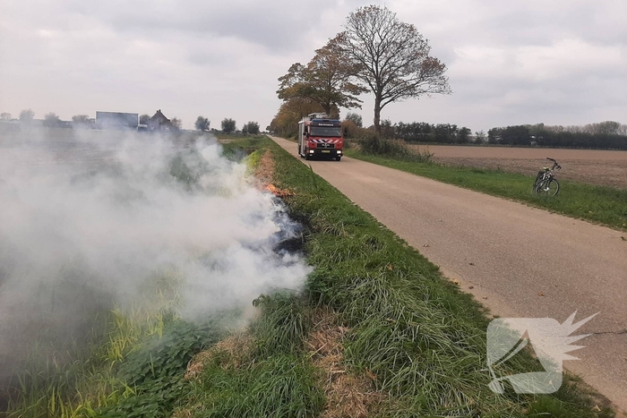 Bermbrand snel onder controle