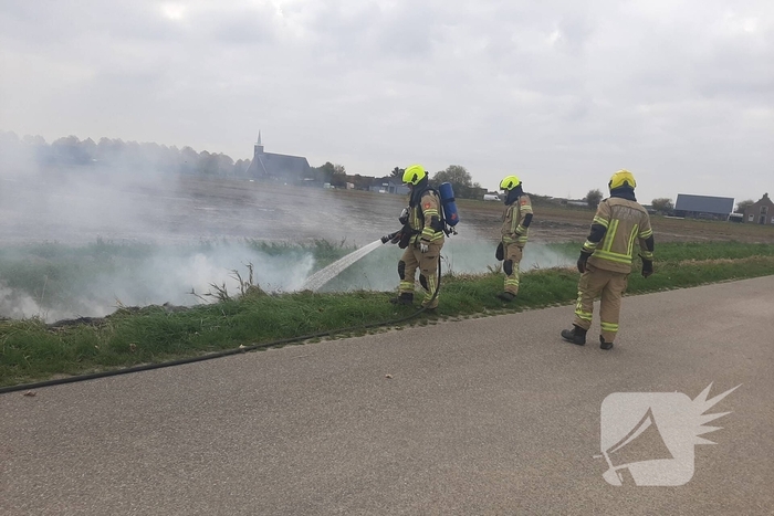 Bermbrand snel onder controle