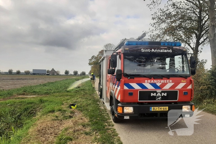 Bermbrand snel onder controle