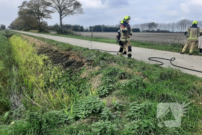 Bermbrand snel onder controle