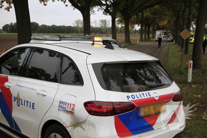 Bestelbus botst tegen boom