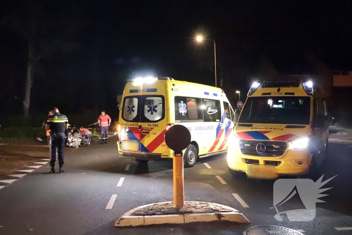 Ongeval tussen bestelbus en scooter met gewonden