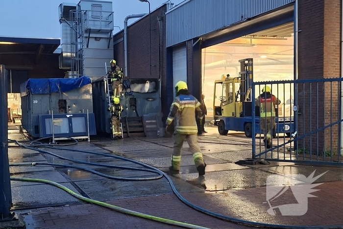 Zaagselcontainer in brand