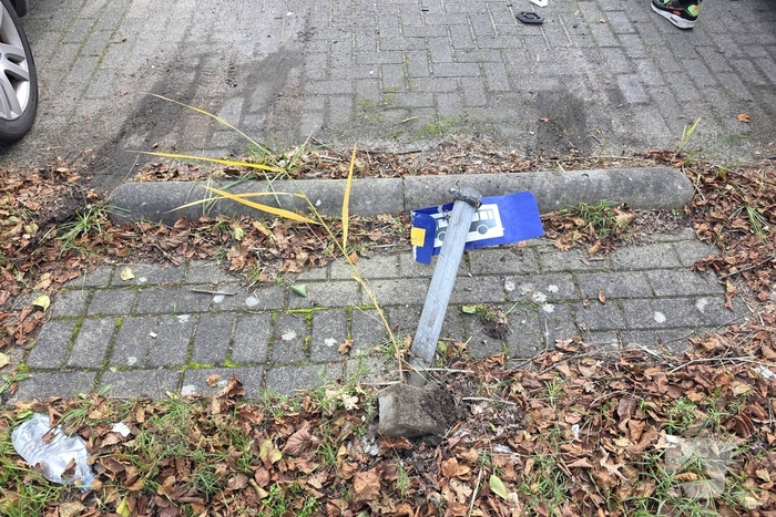 Auto ramt geparkeerde wagen na ongeval