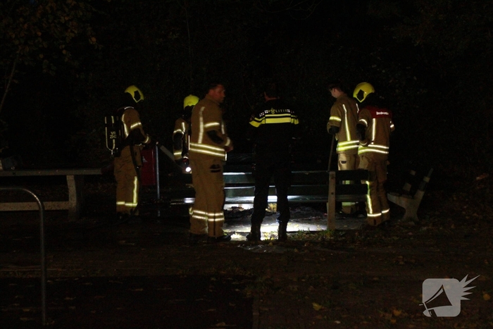 Jongeren steken hout in brand