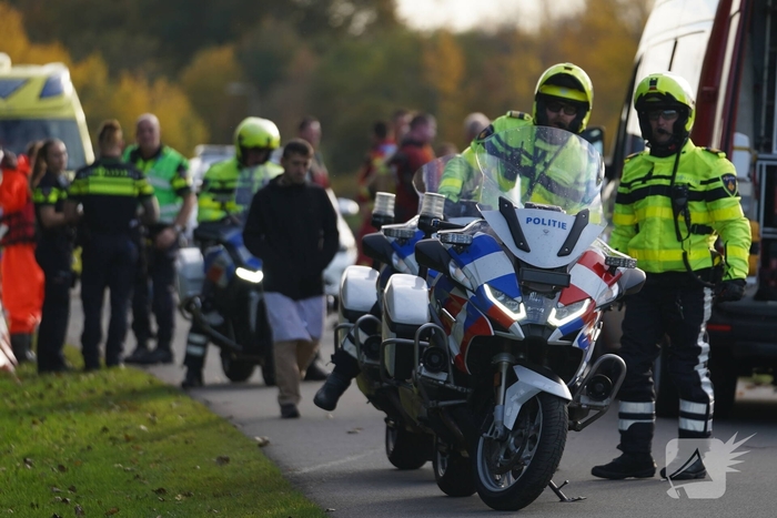 Fietser te water in ernstige situatie