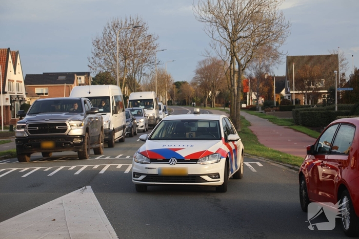Ongeval op rotonde veroorzaakt opstopping