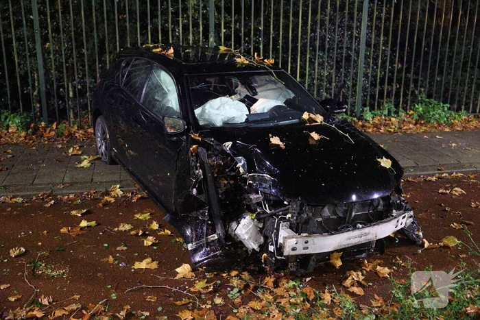 Auto botst tegen boom na uit de bocht vliegen