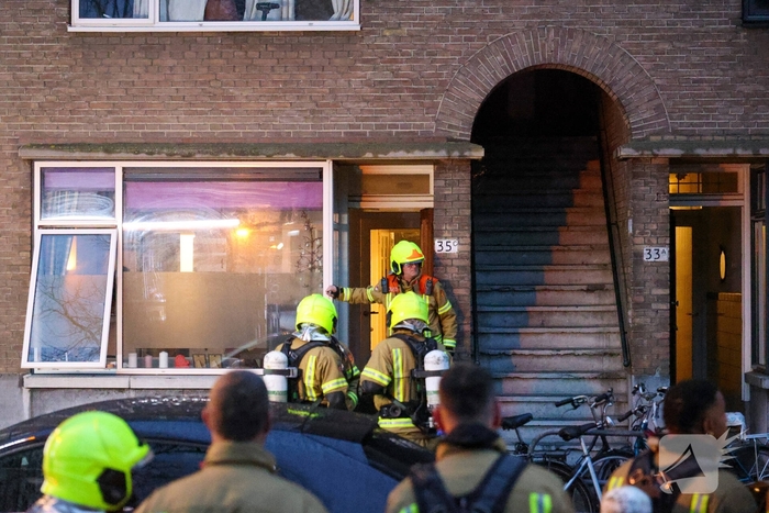 Woningbrand in Rotterdam snel opgeschaald
