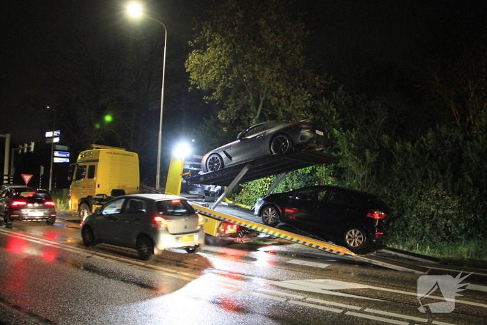 Kettingbotsing met vier voertuigen zonder gewonden