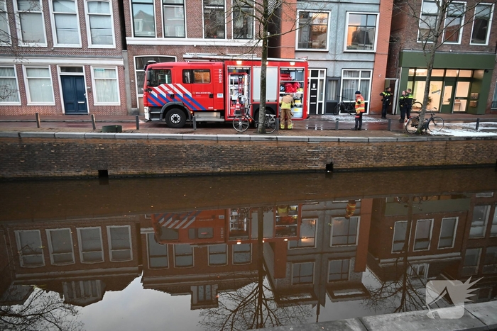 Rook zichtbaar boven pand