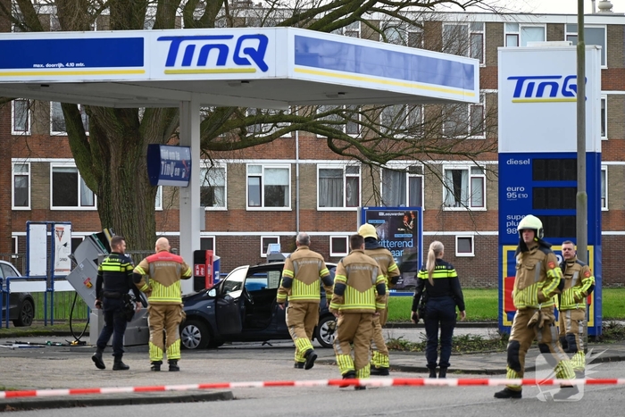 Ongeluk met gevaarlijke stoffen aan tankstation