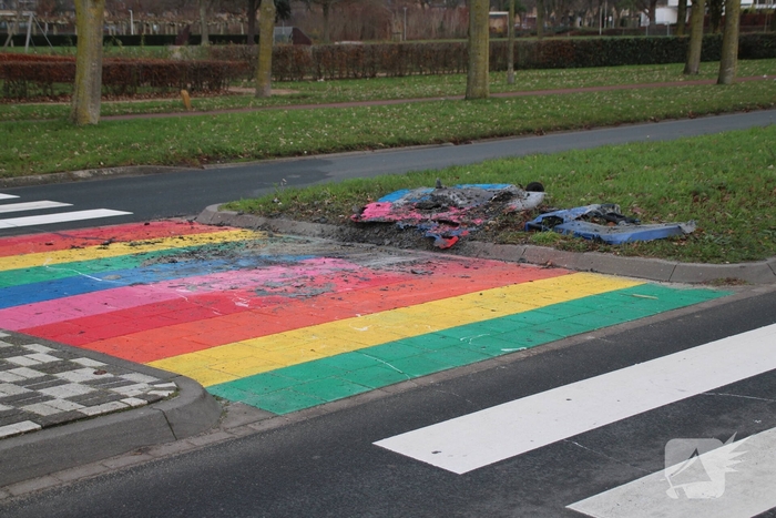 Zebrapad in brand gestoken tijdens nachtelijke actie